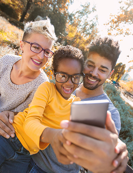 family selfie in the park