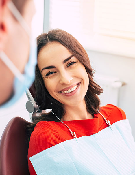 woman smiling at dentist